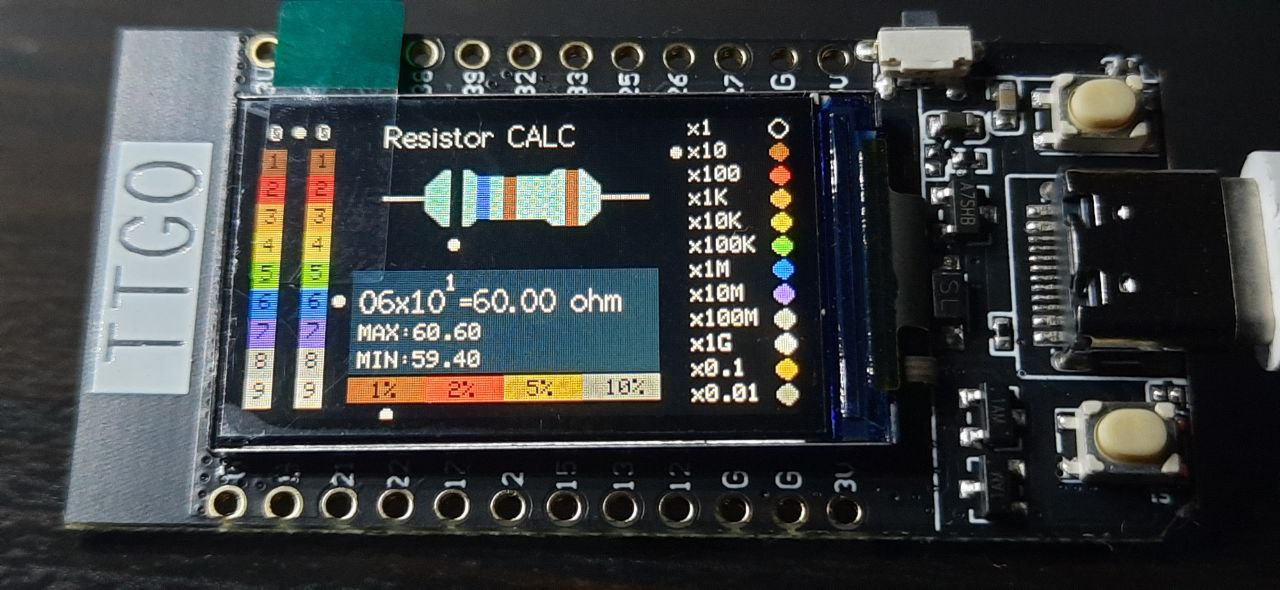 GitHub ptmaker/ResistorCalculator Resistor Calculator for ESP32 microcontrollers.